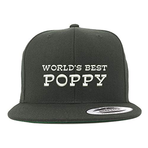 Trendy Apparel Shop Flexfit XXL World's Best Poppy Embroidered Structured Flatbill Snapback Cap