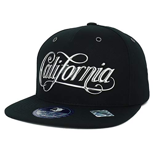 Trendy Apparel Shop California Script High Frequency Letter 5 Panel Snapback Cap