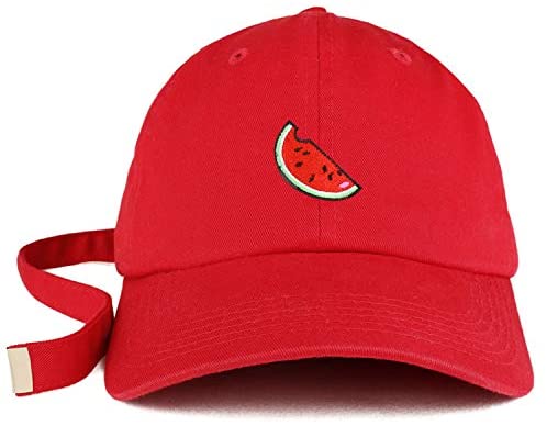 Trendy Apparel Shop Watermelon Patch Unstructured Extra Long Strap Dad Hat
