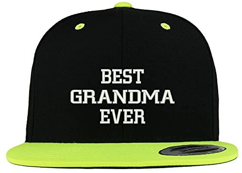 Trendy Apparel Shop Best Grandma Ever Embroidered Premium 2-Tone Flat Bill Snapback Cap