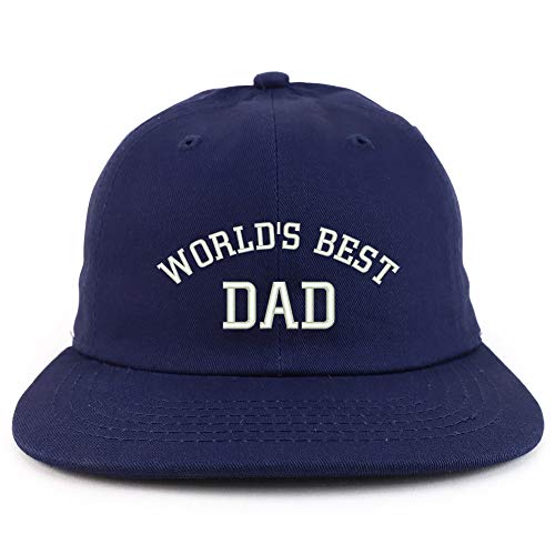 Trendy Apparel Shop World's Best Dad Embroidered Low Profile Cotton Snapback Cap