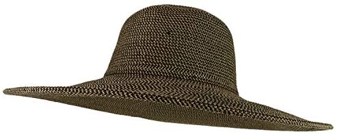 Trendy Apparel Shop UPF 50+ Paper Braid Tweed 5" Flat Brim Sun Shade Hat
