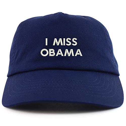 Trendy Apparel Shop I Miss Obama Embroidered 5 Panel Unstructured Soft Crown Baseball Cap