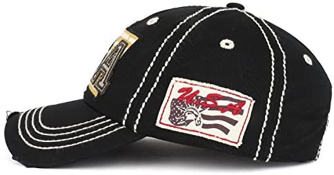 Trendy Apparel Shop USA Flag Embroidered Patch Vintage Frayed Bill Baseball Cap