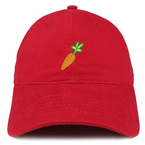 Trendy Apparel Shop Carrot Embroidered Soft Crown 100% Brushed Cotton Cap