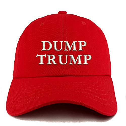 Trendy Apparel Shop Dump Trump Embroidered Solid Adjustable Unstructured Hat