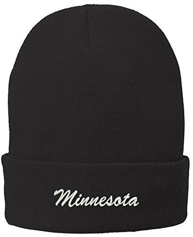 Trendy Apparel Shop Minnesota Embroidered Winter Folded Long Beanie