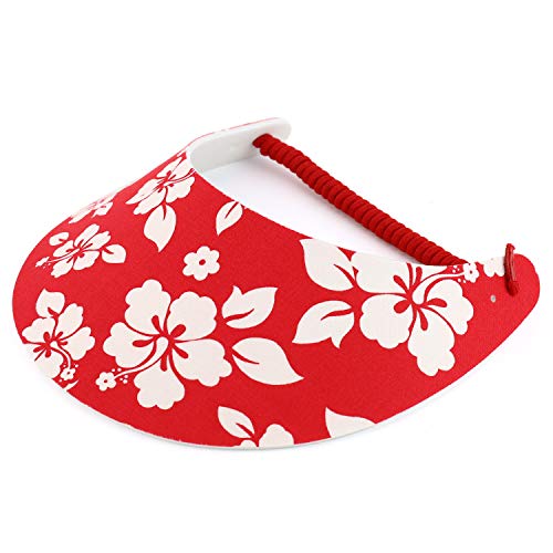 Trendy Apparel Shop Tropical Flower Designed Elastic String Coil Foam Sun Visor