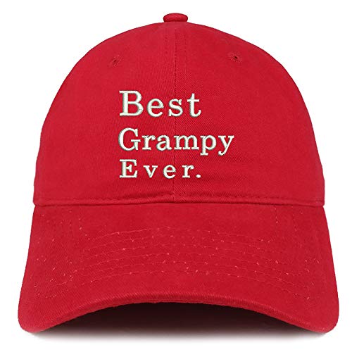 Trendy Apparel Shop Best Grampy Ever Embroidered Soft Crown 100% Brushed Cotton Cap