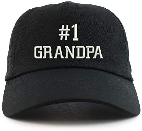 Trendy Apparel Shop Number 1 Grandpa Embroidered 5 Panel Unstructured Soft Crown Baseball Cap