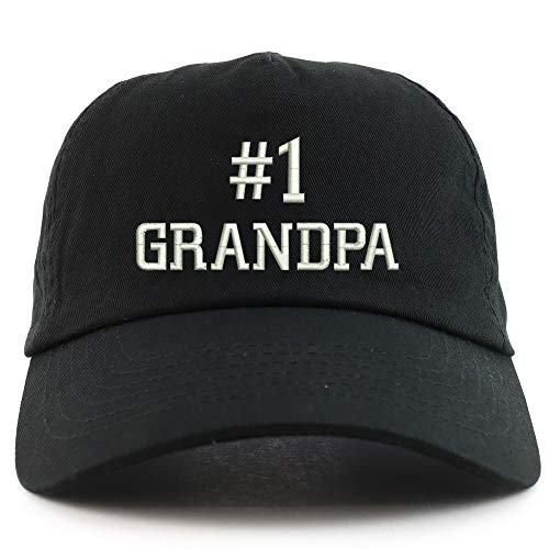 Trendy Apparel Shop Number 1 Grandpa Embroidered 5 Panel Unstructured Soft Crown Baseball Cap
