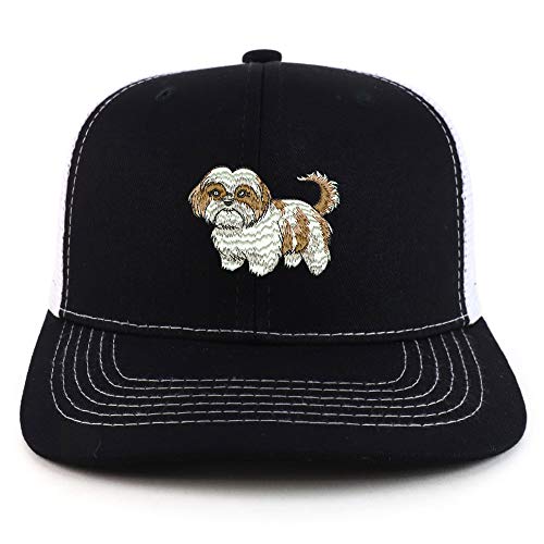 Trendy Apparel Shop Shih Tzu Two Two Tone Mesh Back Trucker Baseball Cap