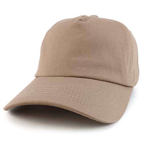 Trendy Apparel Shop Plain Solid Cotton Unstructured 5 Panel Dad Baseball Cap