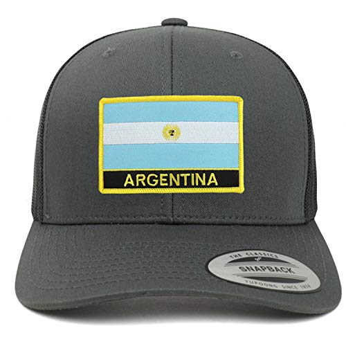 Trendy Apparel Shop Flexfit XXL Argentina Flag Retro Trucker Mesh Cap
