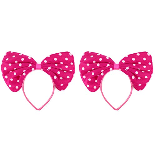 Trendy Apparel Shop Mouse Polka Dot Bow Ear Headband 2 Pack