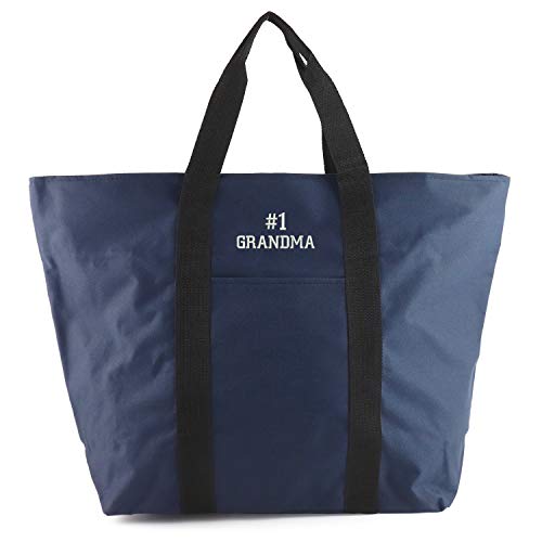 Trendy Apparel Shop Number #1 Grandma Embroidred All Purpose Durable Large Tote Bag