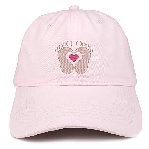 Trendy Apparel Shop Baby Feet Embroidered Brushed Cotton Cap