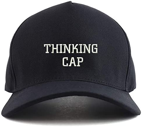 Trendy Apparel Shop Thinking Cap Embroidered Oversized 5 Panel XXL Baseball Cap