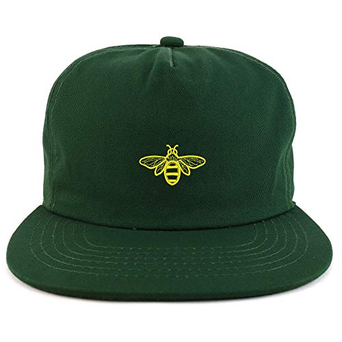 Trendy Apparel Shop Bee Embroidered Unstructured Flatbill Snapback Cap
