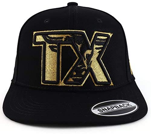 Trendy Apparel Shop TX Texas Bull Embroidered Flatbill Snapback Baseball Cap