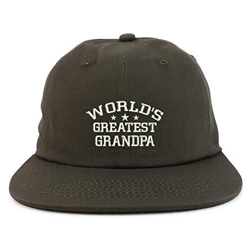 Trendy Apparel Shop World's Greatest Grandpa Low Profile Cotton Snapback Cap