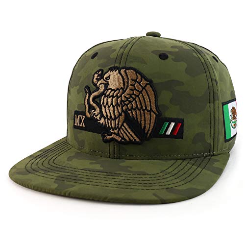 Trendy Apparel Shop Mexico Independence Eagle Snake Flatbill Snapback Ball Cap