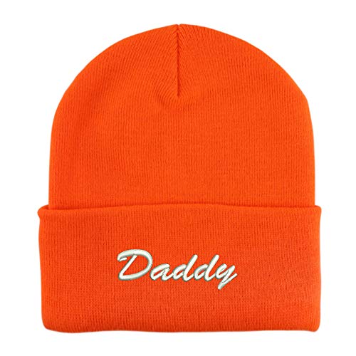 Trendy Apparel Shop Daddy Script Font Embroidered Winter Long Cuff Beanie