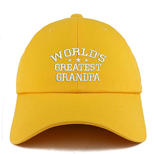 Trendy Apparel Shop World's Greatest Grandpa Solid Adjustable Unstructured Hat