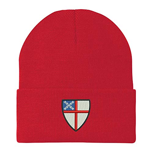 Trendy Apparel Shop Episcopal Shield Embroidered Winter Long Cuff Beanie