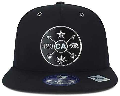 Trendy Apparel Shop California State Marijuana High Frequency Patch Snapback Cap