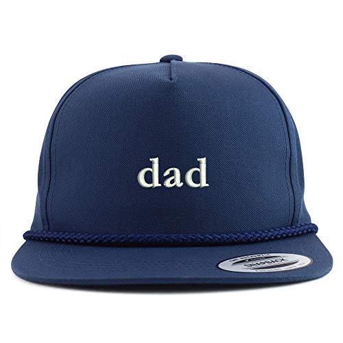 Trendy Apparel Shop Dad Embroidered 5 Panel Flatbill Braid Snapback Golf Cap