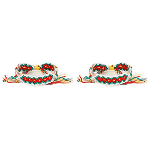 Trendy Apparel Shop Handmade Woven Adjustable Friendship Braided Bracelet 2 Pack