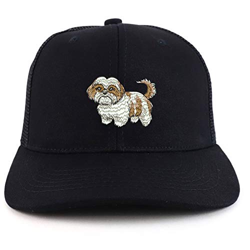 Trendy Apparel Shop Shih Tzu Two Two Tone Mesh Back Trucker Baseball Cap