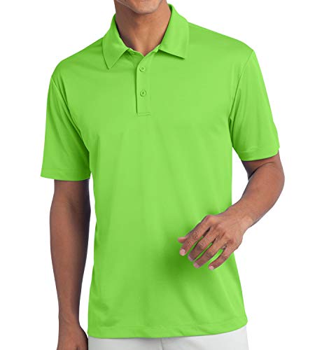 Trendy Apparel Shop Silky Double Knit Polyester Moisture-Wicking Snap Resistant Tag-Free Men' Polo Big and Tall Shirt