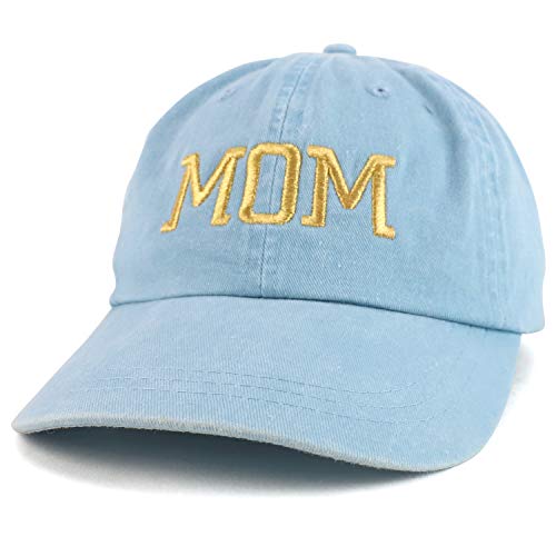 Trendy Apparel Shop Mom Capital Gold Thread Pigment Dyed Low Profile Cotton Cap