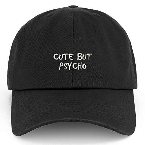 Trendy Apparel Shop XXL Cute But Psycho Small Embroidered Unstructured Cotton Cap