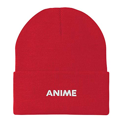 Trendy Apparel Shop Anime Embroidered Winter Long Cuff Beanie