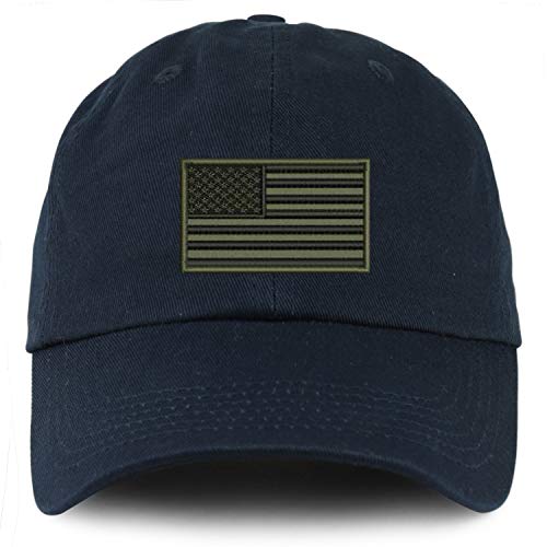 Trendy Apparel Shop Youth Olive American Flag Unstructured Cotton Baseball Cap