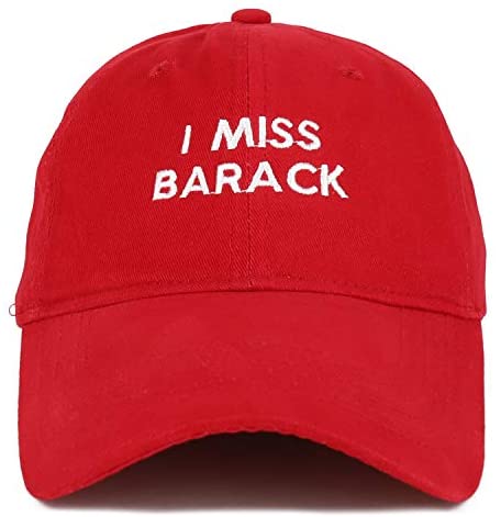 Trendy Apparel Shop I Miss Barack Embroidered Soft Crown 100% Brushed Cotton Cap Multipack Value Deal - 12 Pack - RED