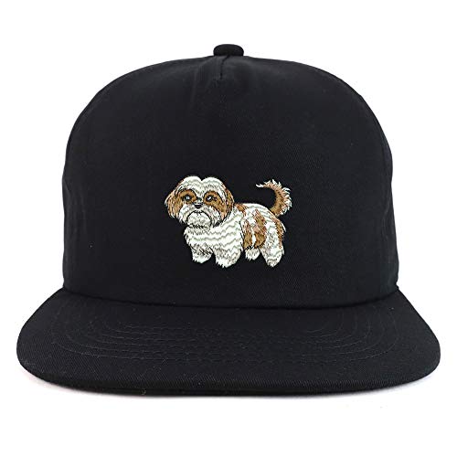 Trendy Apparel Shop Shih Tzu Unstructured Flatbill Snapback Cap