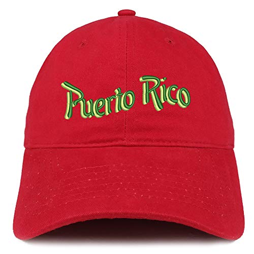 Trendy Apparel Shop Puerto Rico Embroidered Soft Crown 100% Brushed Cotton Cap