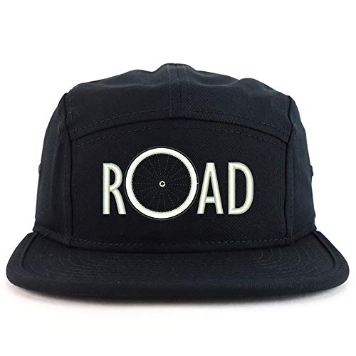 Trendy Apparel Shop Bicycle Road Embroidered 5 Panel Racer Baseball Cap