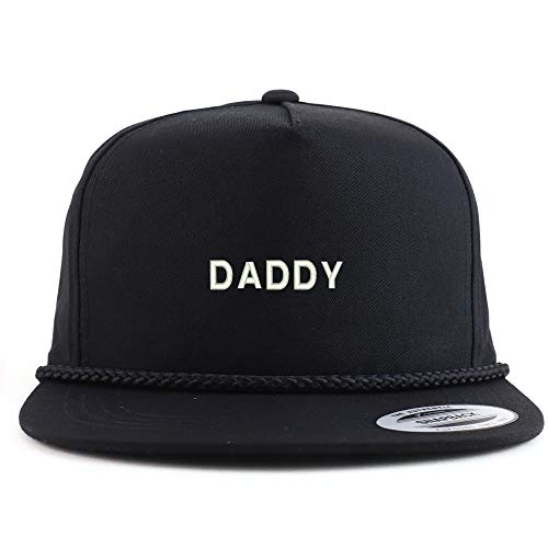 Trendy Apparel Shop Daddy Embroidered 5 Panel Flatbill Braid Snapback Golf Cap