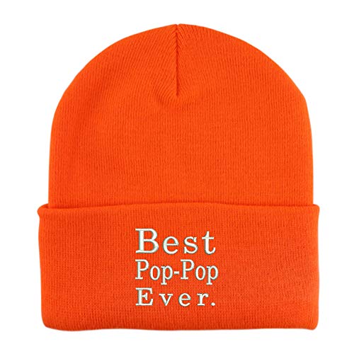 Trendy Apparel Shop Best Pop Pop Ever Embroidered Winter Long Cuff Beanie