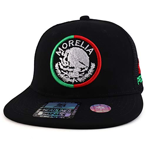 Trendy Apparel Shop Cities of Mexico Embroidered Flatbill Trucker Mesh Snapback Baseball Cap