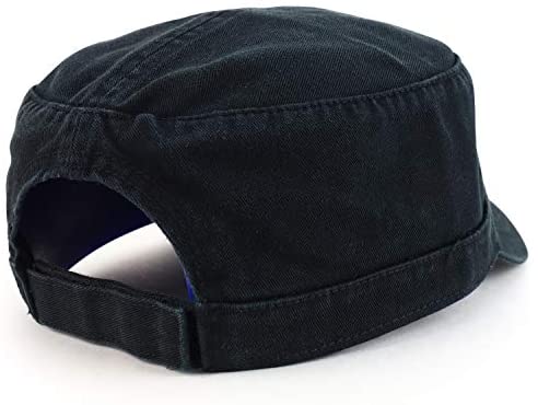 Trendy Apparel Shop Cotton Army Cap Military Flat Top Adjustable Baseball Cap