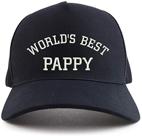 Trendy Apparel Shop World's Best Pappy Embroidered Oversized 5 Panel XXL Trucker Mesh Cap