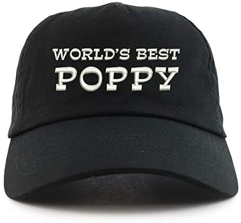 Trendy Apparel Shop World's Best Poppy Embroidered 5 Panel Unstructured Soft Crown Baseball Cap