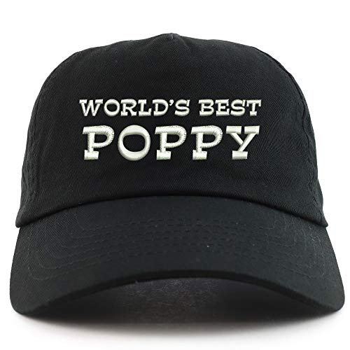 Trendy Apparel Shop World's Best Poppy Embroidered 5 Panel Unstructured Soft Crown Baseball Cap