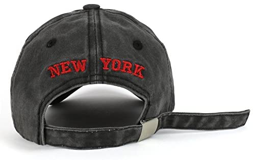 Trendy Apparel Shop New York NY Text 3D Embroidered Baseball Cap Long Tail Strap